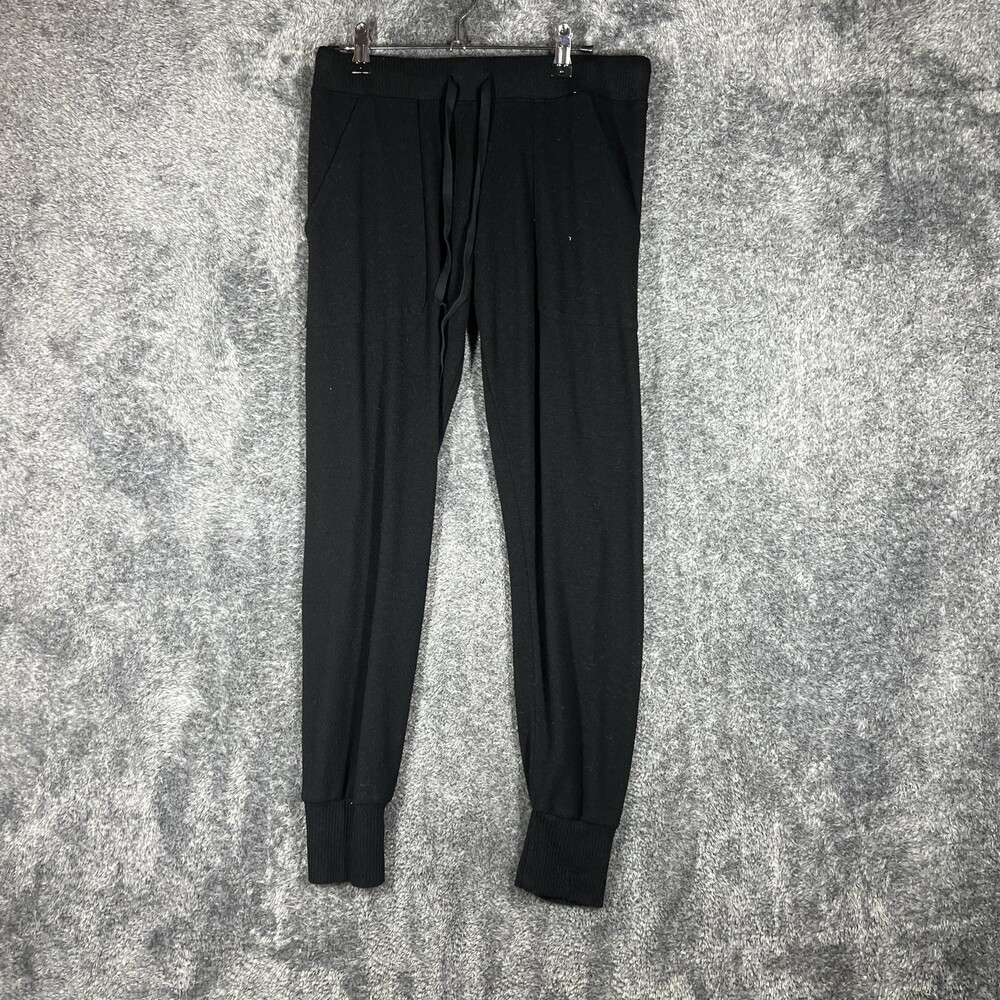 Joie Pants Womens S Black Knit Jogger Elastic Waist Drawstring Cuffed Slim Fit